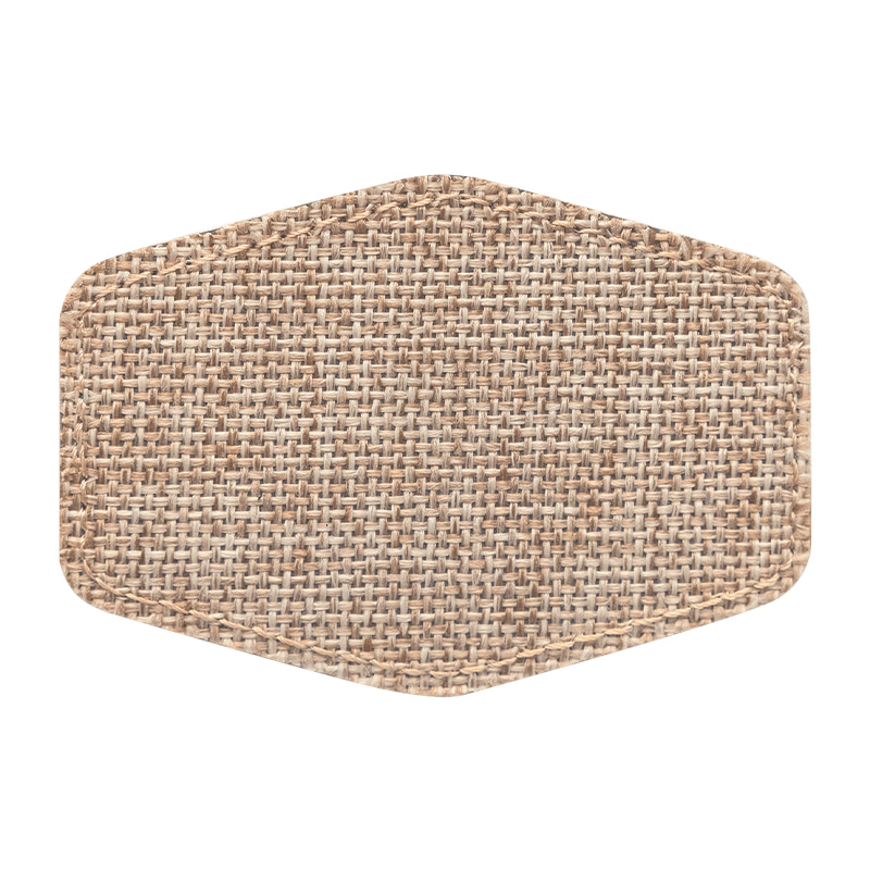 3 1/2' x 2 1/2' zsákvászon hatlapú szublimálható tapasz ragasztóval
