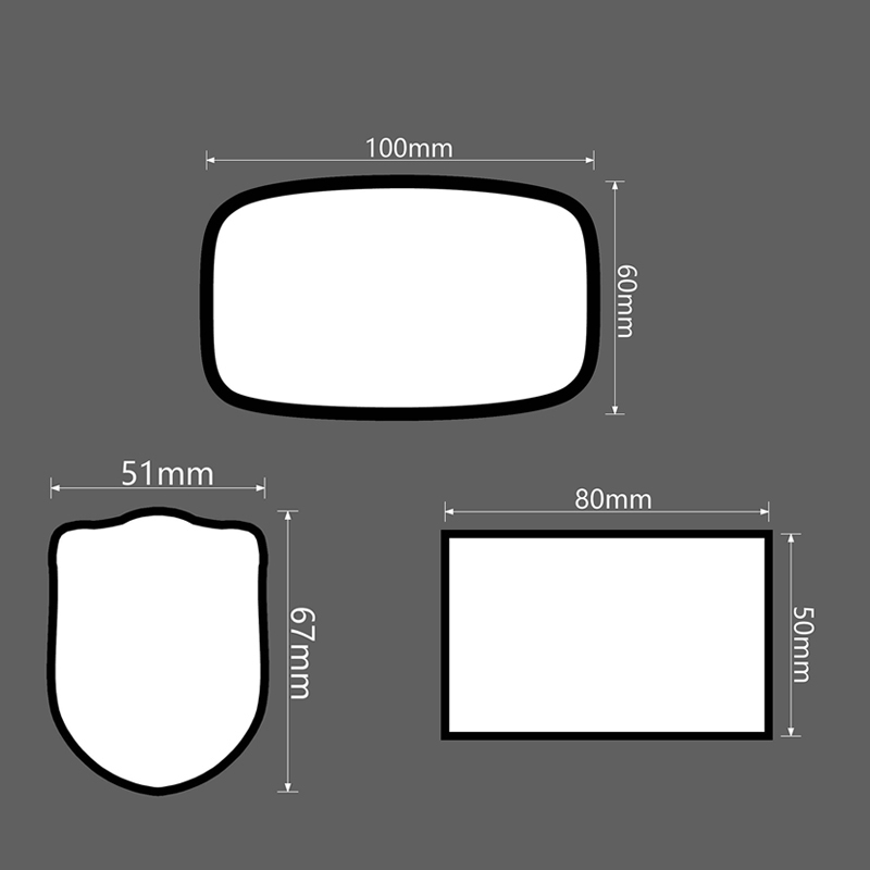 3 1/2' x 2 1/2' téglalap szublimációs műbőr tapasz ragasztóval