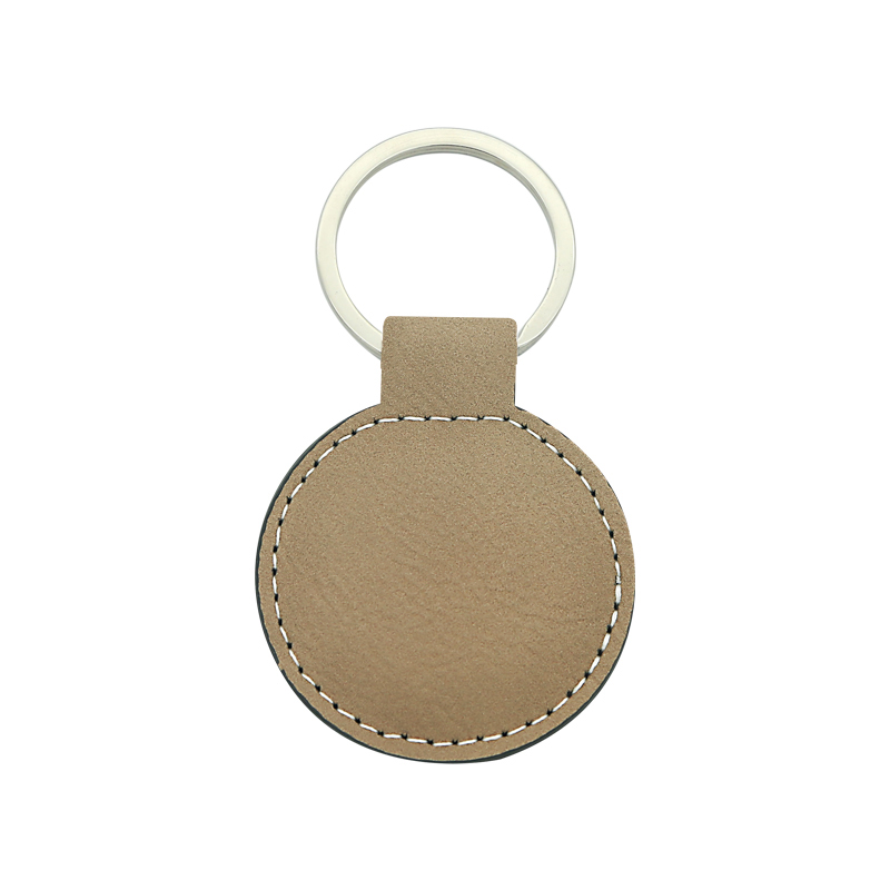 Lézerezhető műbőr kerek kulcstartó