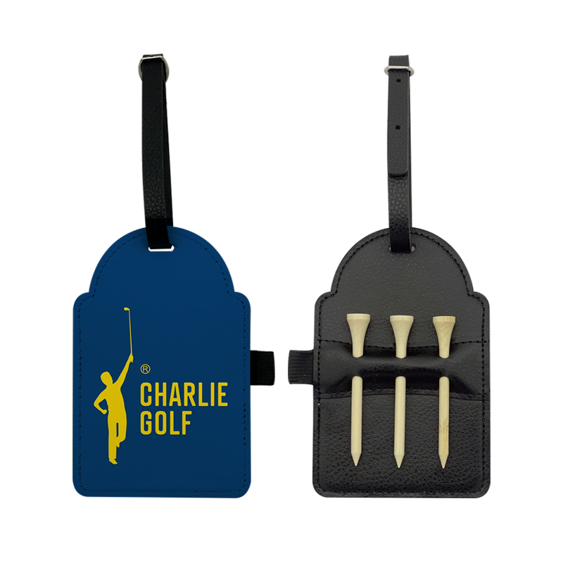 Szublimációs műbőr golftáska címke 3 fa pólóval