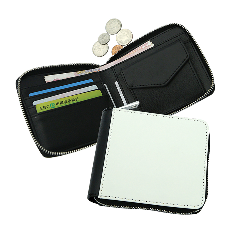 Sublimation Leatherette Zipper Wallets - Small 